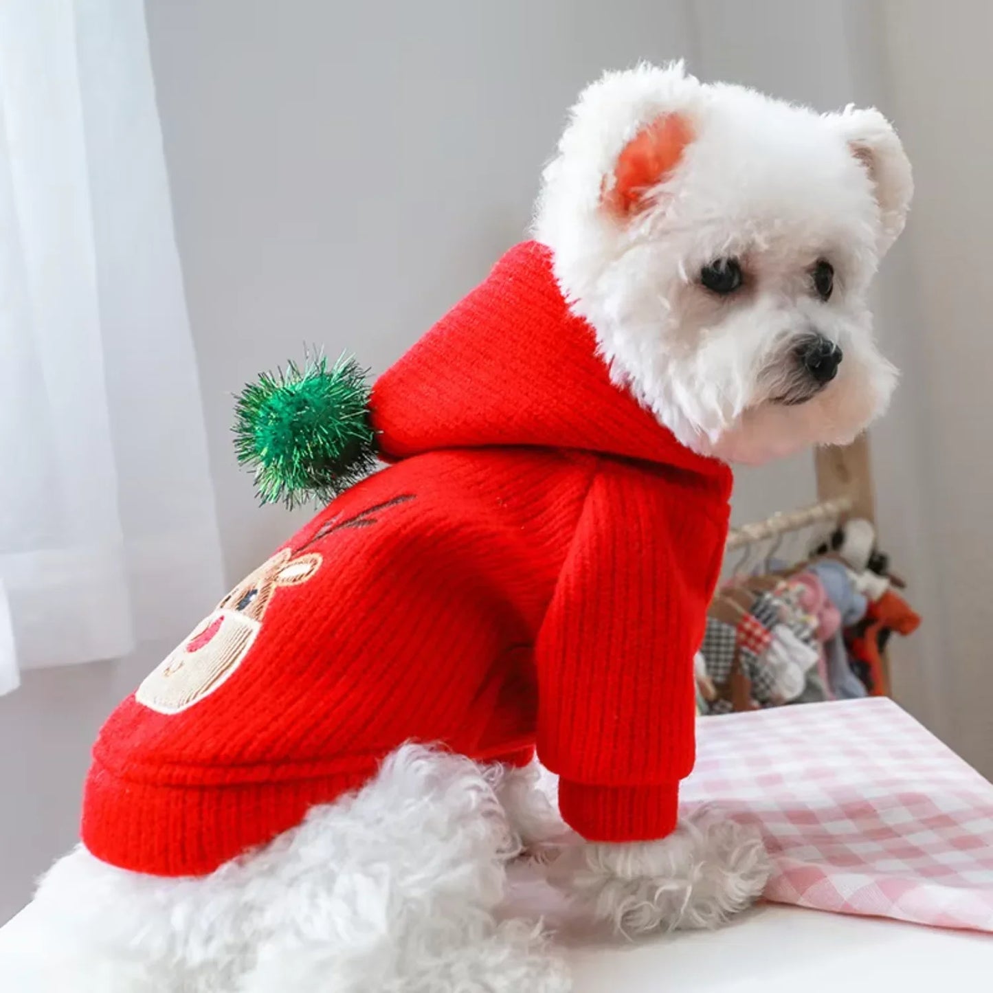 Pet Skirt Dress Warm Winter Christmas Small Dog Clothes