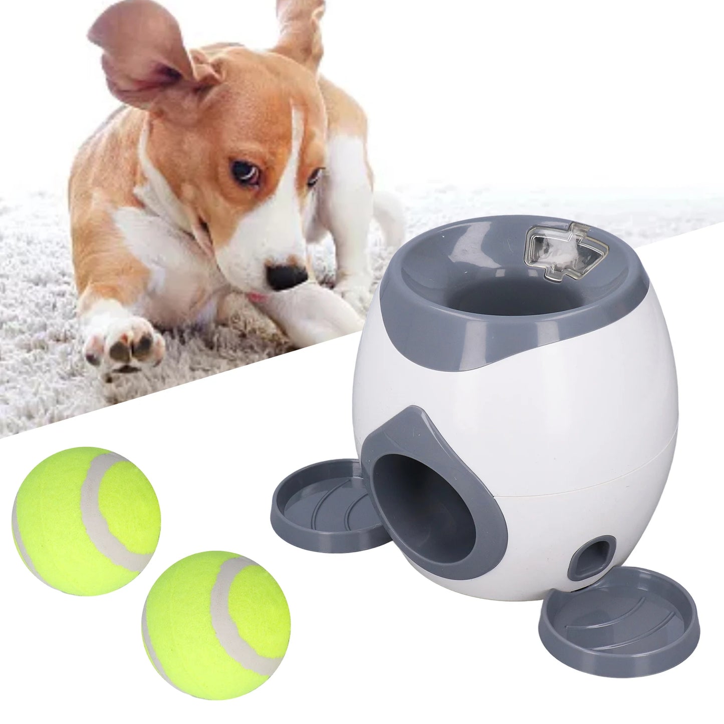 Dog Ball Feeding Toys Dog Tennis Ball Feeding Machine with 2 Tennis for Dog Training Dog Tennis Ball Machine